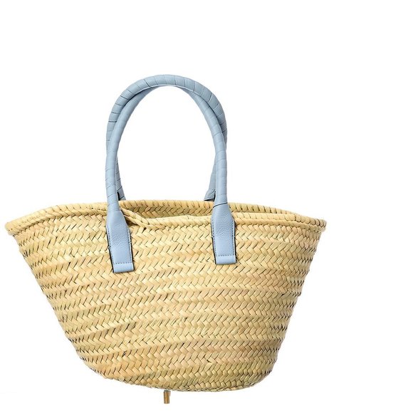 Chloe Marcie Medium Raffia & Leather Basket Tote - Picture 2 of 5